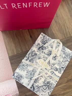 Dior Toile Gift Box with White & Navy Ribbon